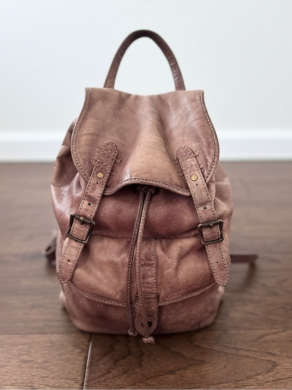 Frye Campus Leather Backpack Walnut Brown